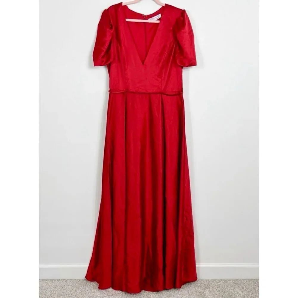 Mac Duggal NWT size 8 Ruby Red satin formal gown style 26606 - Picture 5 of 11